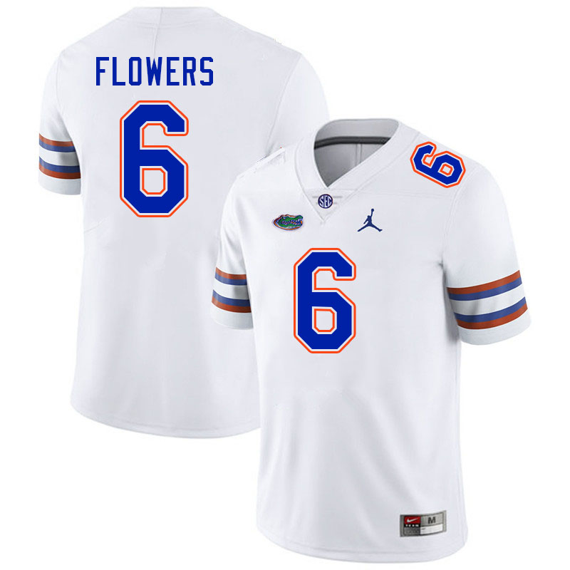 Florida Gators #6 J'Vari Flowers College Football Jerseys Stitched-White